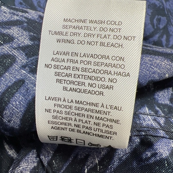 Create Unison Tropical Print Linen Blend Button Up Shirt - Picture 6 of 6